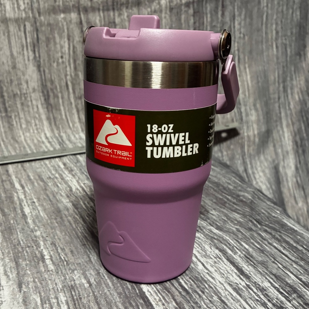 Ozark Trail 18 oz Insulated Stainless Steel Tumbler with Swivel Handle Lilac